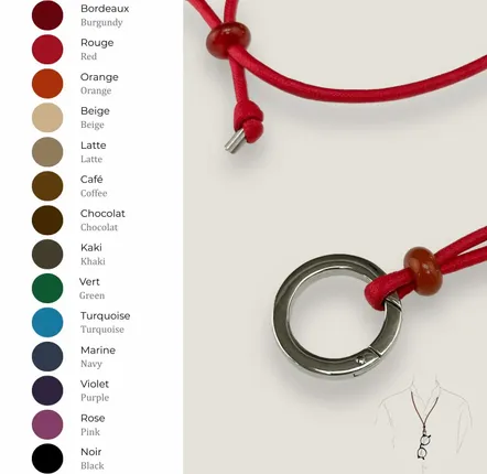 Lunettes - Collier Porte-Lunettes Eve – Coton ciré collier ajustable - ATELIER BALTUS