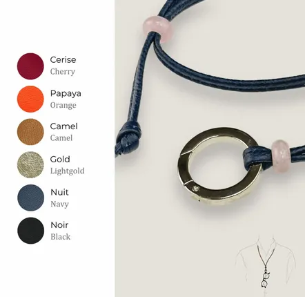 Lunettes - Collier Porte-Lunettes Eve en cuir pleine fleur - ATELIER BALTUS
