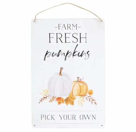 Panneaux séparateurs - Panneau métallique suspendu « Citrouilles fraîches de la ferme » - SOMETHING DIFFERENT WHOLESALE EUROPE BV