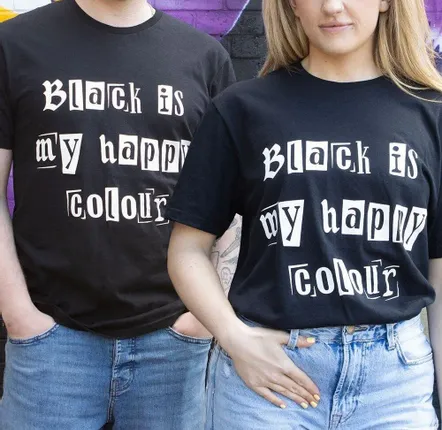 Homewear - Black is My Happy Colour Unisex T-shirt Size S - SOMETHING DIFFERENT WHOLESALE EUROPE BV