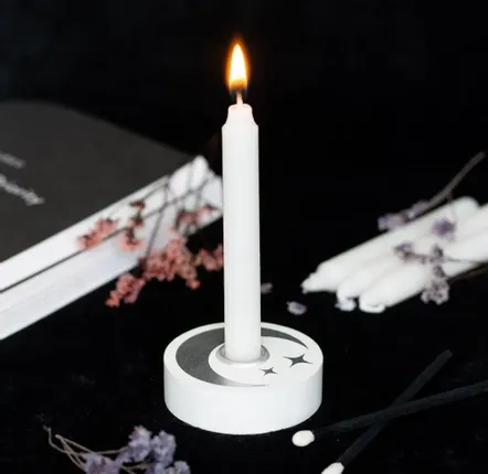 Candlesticks and candle holders - White Mystical Moon Spell Candle Holder - SOMETHING DIFFERENT WHOLESALE EUROPE BV