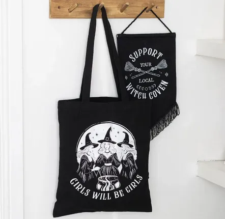 Bags and backpacks - Girls Will Be Girls Witchy Polycotton Tote Bag - SOMETHING DIFFERENT WHOLESALE EUROPE BV