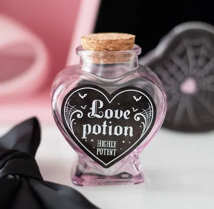 Ornements - Flacon décoratif en verre en forme de cœur pour potion d'amour - SOMETHING DIFFERENT WHOLESALE