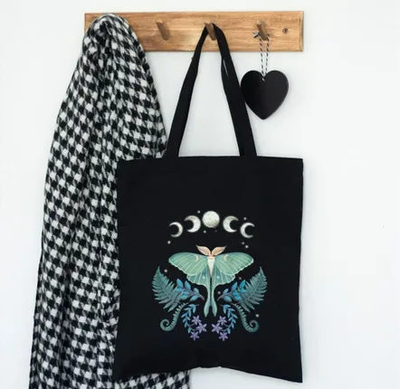 Bags and backpacks - Luna Moth Polycotton Tote Bag - SOMETHING DIFFERENT WHOLESALE EUROPE BV