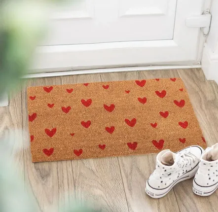 Rugs - Natural Red Love Heart Doormat - SOMETHING DIFFERENT WHOLESALE EUROPE BV