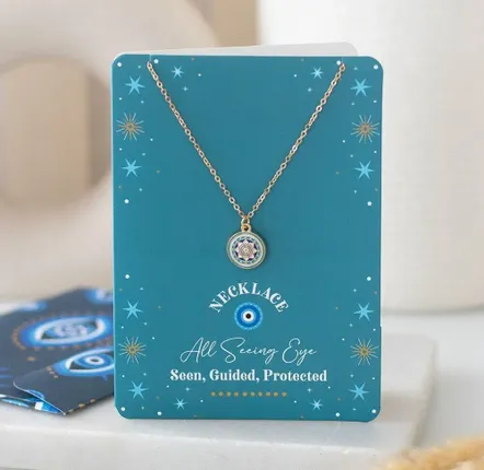 Jewelry - All Seeing Eye Necklace on Greeting Card - SOMETHING DIFFERENT WHOLESALE EUROPE BV