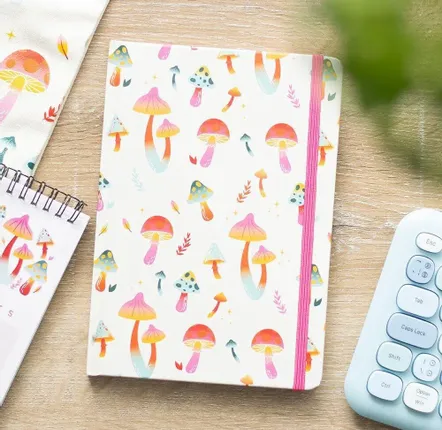 Stationery - Funky Fungi Mushroom Print A5 Notebook - SOMETHING DIFFERENT WHOLESALE