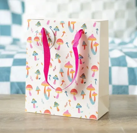 Bags and backpacks - 23cm Medium Funky Fungi Mushroom Print Gift Bag - SOMETHING DIFFERENT WHOLESALE EUROPE BV