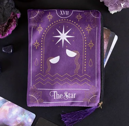Clutches - The Star Tarot Card Zippered Bag - SOMETHING DIFFERENT WHOLESALE EUROPE BV