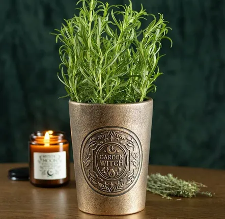Flower pots - Garden Witch Bronze Effect Terracotta Plant Pot - SOMETHING DIFFERENT WHOLESALE