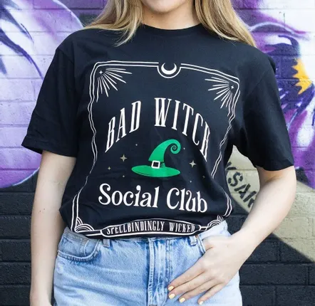 Homewear - Green Bad Witch Social Club Unisex T-shirt Size L - SOMETHING DIFFERENT WHOLESALE EUROPE BV