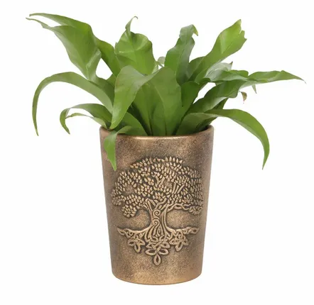 Flower pots - Tree of Life Bronze Terracotta Plant Pot by Lisa Parker - SOMETHING DIFFERENT WHOLESALE