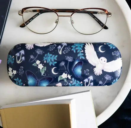 Lunettes - Étui à lunettes à motif hibou en vol nocturne - SOMETHING DIFFERENT WHOLESALE