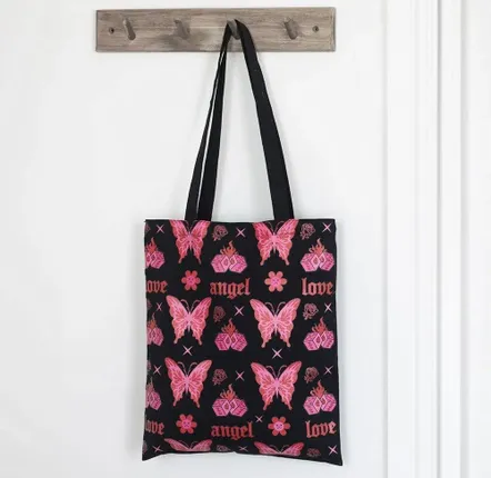 Bags and backpacks - Flaming Butterfly Print Polycotton Tote Bag - SOMETHING DIFFERENT WHOLESALE EUROPE BV