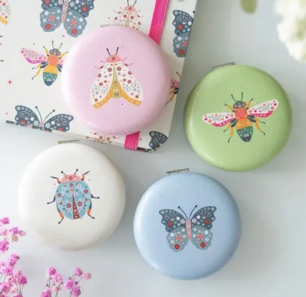 Mirrors - Set of 12 Floral Bug Compact Mirrors in Display - SOMETHING DIFFERENT WHOLESALE
