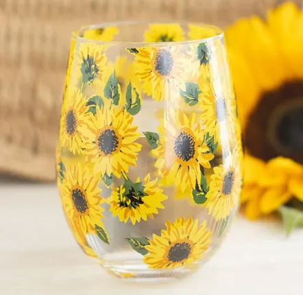 Verres - Verre sans pied à motif tournesol - SOMETHING DIFFERENT WHOLESALE
