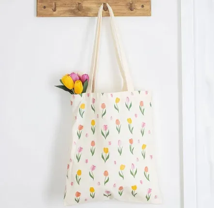 Bags and backpacks - Tulip Print Tote Bag - SOMETHING DIFFERENT WHOLESALE