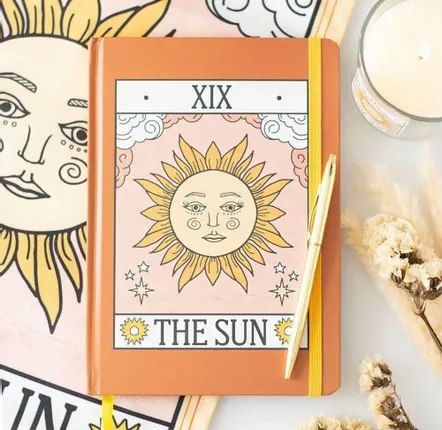 Papeterie - Carnet de notes A5 vintage Tarot Le Soleil - SOMETHING DIFFERENT WHOLESALE