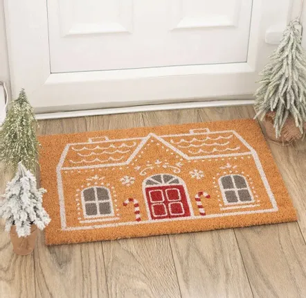 Tapis - Paillasson en forme de maison en pain d'épice et canne de sucre d'orge naturelle - SOMETHING DIFFERENT WHOLESALE