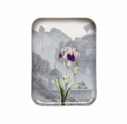 Decorative objects - Iris enamelled tray - PARADISIO IMAGINARIUM
