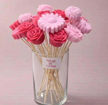 Objets de décoration - Fleur de cire - Fleur de Coton - Cire végétale - COSMÉTIQUES DE QUIBERON