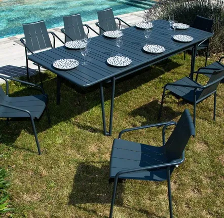 Outdoor kitchens - Fleole extension table anthracite. - EZEÏS