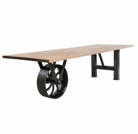 Conference tables - Industrial Solid Wood Table with Steel Base SL-019 - STURDY-LEGS