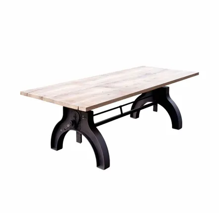 Bureaux d'entreprise - Industrial Solid Wood Table with Steel Base SL-011 - STURDY-LEGS