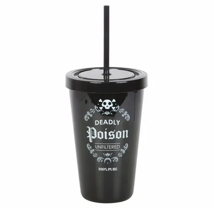 Glass - Deadly Poison Plastic Tumbler with Straw - SOMETHING DIFFERENT WHOLESALE EUROPE BV