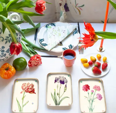 Trays - Eyelets enamelled tray - PARADISIO IMAGINARIUM
