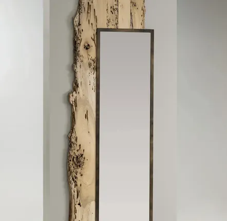 Mirrors - Due Facce | Geometric Mirror with Reclaimed Bricola Oak Frame - DE ZOTTI & DE BRICOLA
