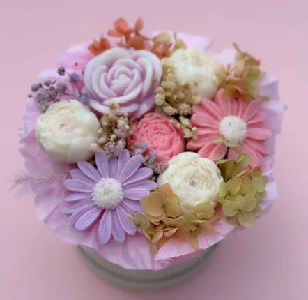 Objets de décoration - Fleur de cire - Fleur de Coton - Cire végétale - COSMÉTIQUES DE QUIBERON