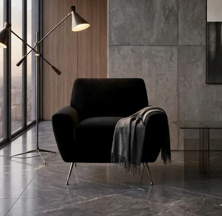 Lounge chairs for hospitalities & contracts - Diamond Contemporain Black | Armchair - CREARTE COLLECTIONS