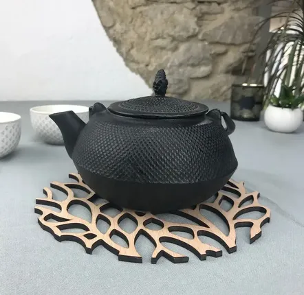 Objets de décoration - Dessous de plat en bois - Corail - LA COUR DU JUCH