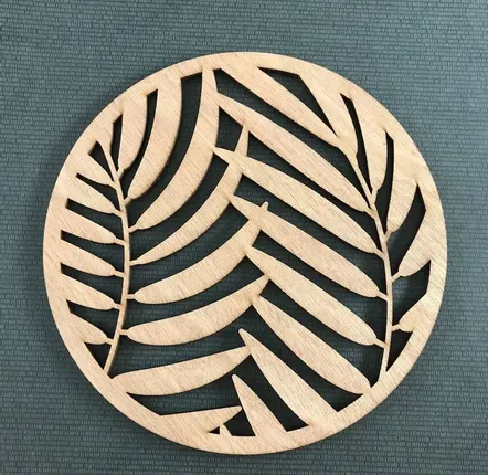 Objets de décoration - Dessous de plat en bois - Fougère dorée - LA COUR DU JUCH