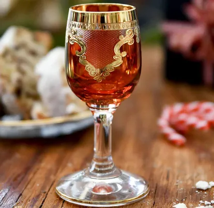 Verres à pied - Jolis verres à vodka - Set de 6 pièces Angel Red-ARG - COMBI POLAND GLASS DECORATOR