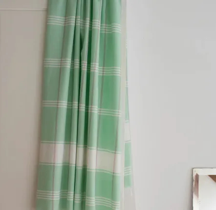 Serviettes de bain - fouta Organic vert planteblanc - OTTOMANIA