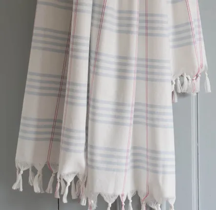 Serviettes de bain - fouta Organic blue clair Large - OTTOMANIA