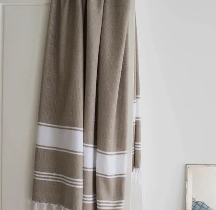 Spa - fouta vert olive/blanc - OTTOMANIA