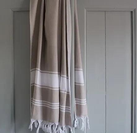 Spa - fouta gris-beige/blanc - OTTOMANIA