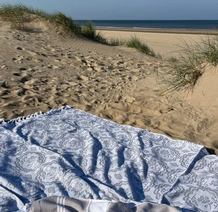 Spa - fouta gris-beige/blanc - OTTOMANIA