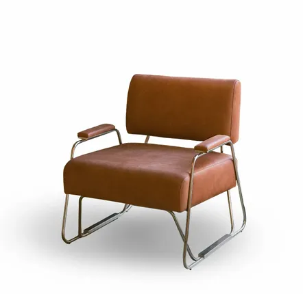 Lounge chairs for hospitalities & contracts - Apollo Lounge Armchair, Stainless steel Structure, Leather, COM option - DUISTT