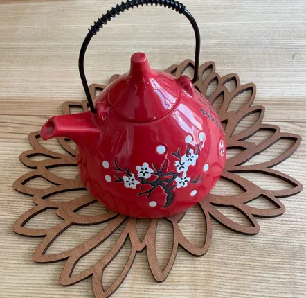 Objets de décoration - Dessous de plat en bois XL - Pivoine - LA COUR DU JUCH