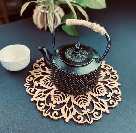 Objets de décoration - Dessous de plat en bois XL - Dentelle - LA COUR DU JUCH