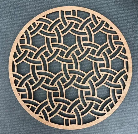 Wine accessories - Wooden bottle coaster - Celtic knots - LA COUR DU JUCH