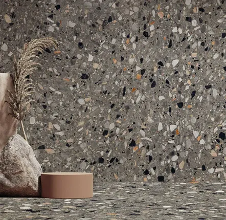 Revêtements sols intérieurs - Grès Cérame Effet Pierre Terrazzo Gris 60X60 - EMYA1135 (Ceramishop.fr) - CERAMISHOP