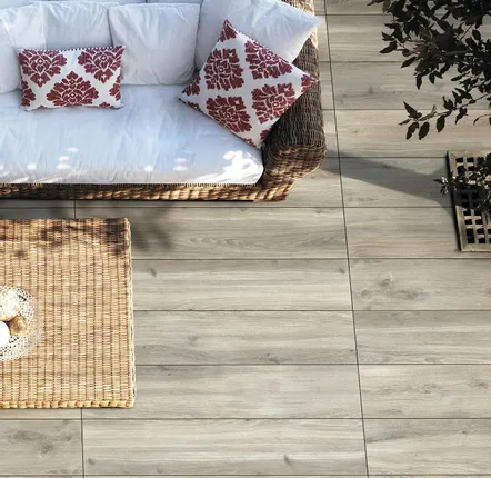 Revêtements sols extérieurs - Grès Cérame Effet Bois Gris Antidérapant 20X120 - EWKH1445 (Ceramishop.fr) - CERAMISHOP