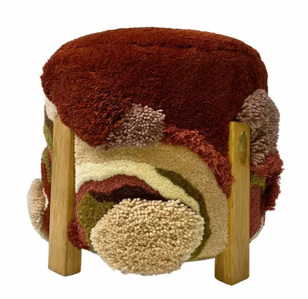 Objets design - Tabouret textile sculptural — PIÈCE UNIQUE — TERRA 1. - ATELIER SAGRADO