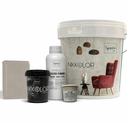 Paints and varnishes - Complete Microcement Kit for 8 m² of Walls and Floors – Tapioca - NIKKOLOR ITALIA