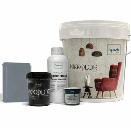 Paints and varnishes - Complete Microcement Kit for 8 m² of Walls and Floors – Shadow - NIKKOLOR ITALIA